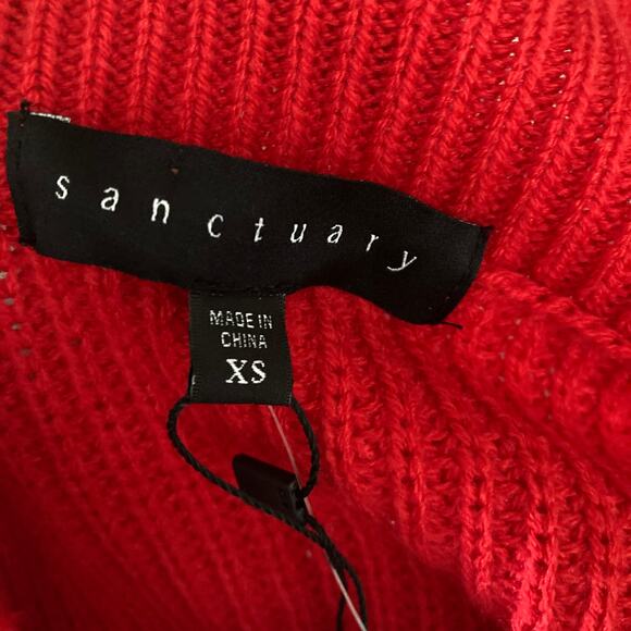 Sanctuary Sweater Womens XS Cold Shoulder Red New - Picture 6 of 14